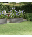 vidaXL Garden Raised Bed Powder-coated Steel 114x40x36 cm Grey