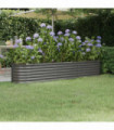 vidaXL Garden Raised Bed Powder-coated Steel 224x40x36 cm Grey