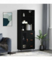 vidaXL Highboard Black 69.5x34x180 cm Engineered Wood