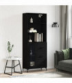 vidaXL Highboard Black 69.5x34x180 cm Engineered Wood