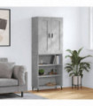 vidaXL Highboard Concrete Grey 69.5x34x180 cm Engineered Wood