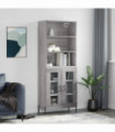 vidaXL Highboard Grey Sonoma 69.5x34x180 cm Engineered Wood