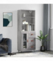 vidaXL Highboard Grey Sonoma 69.5x34x180 cm Engineered Wood