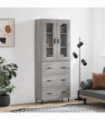 vidaXL Highboard Grey Sonoma 69.5x34x180 cm Engineered Wood