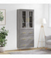 vidaXL Highboard Grey Sonoma 69.5x34x180 cm Engineered Wood