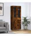 vidaXL Highboard Smoked Oak 69.5x34x180 cm Engineered Wood