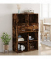 vidaXL Highboard Smoked Oak 80x42.5x124 cm Engineered Wood