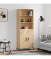 vidaXL Highboard Sonoma Oak 69.5x34x180 cm Engineered Wood