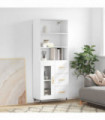 vidaXL Highboard White 69.5x34x180 cm Engineered Wood