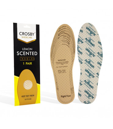 Crosby Scented Unisex Foot Full-Length Insoles for Boots/Shoes/Footwear, Lemon