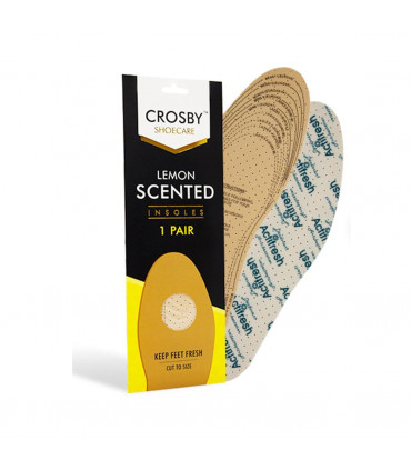 Crosby Scented Unisex Foot Full-Length Insoles for Boots/Shoes/Footwear, Lemon