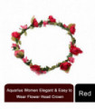 Aquarius Women Elegant & Easy to Wear Flower Head Crown Red