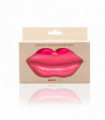 Portable Lip Shape Detangling Hair Brush Massage Comb with Mirror - Rose Pink