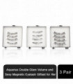 Aquarius Double Glam Volume and Sexy Magnetic Eyelash Giftset for Her, 3Pair