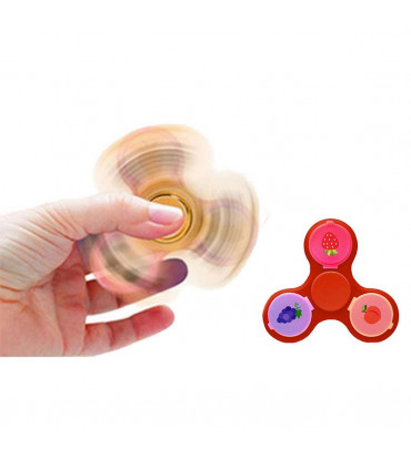 Aquarius 2-in-1 Metal Glam Finger Spinners with Three Different Lip Balm, Red