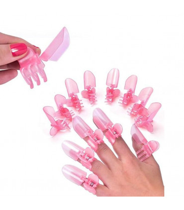 Envie Nail Polish Protection Clipper Protector Plastic Clip Tip Pink, Pack of 10