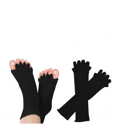 Aquarius Pair of Foot Alignment Socks for Bunion, Aches and Pain, Black