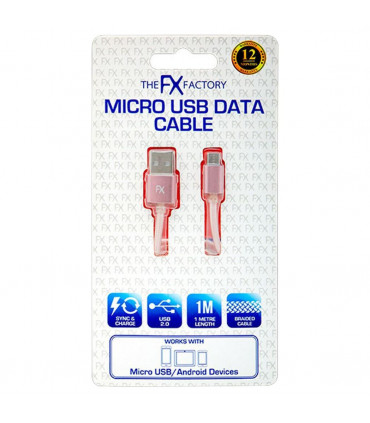 Fx Braided Micro USB Data Cable, Gold, Rose Gold, Space Grey, Silver[Rose Gold]