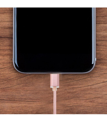 Fx Braided Micro USB Data Cable, Gold, Rose Gold, Space Grey, Silver[Rose Gold]