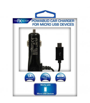 FX Car Charger Powabud for Micro USB Devices Simply Plug In The USB Power Cable