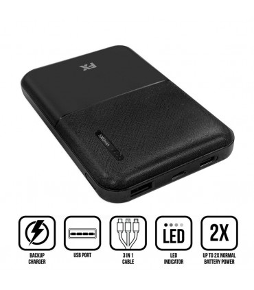 FX Power Bank 5000 mAh with Type C Input, Compitable with smartphones - Black