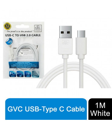 GVC USB to Type C Cable, For Phone & Pad, Charging & Syncing - 1m