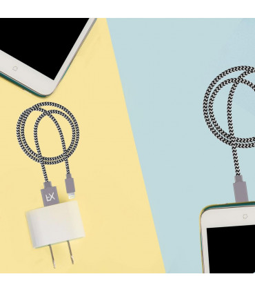 Aquarius Nylon USB Zebra Designed Wire Braided Charging Phone Cable, 1 Meter