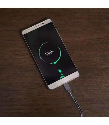 Aquarius Nylon USB Zebra Designed Wire Braided Charging Phone Cable, 1 Meter