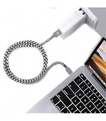 Aquarius Nylon USB Zebra Designed Wire Braided Charging Phone Cable, 1 Meter