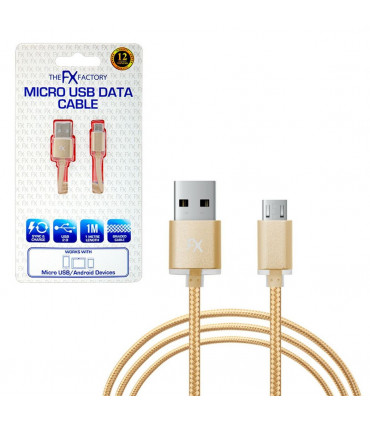 Fx Braided Micro USB Data Cable, Gold, Rose Gold, Space Grey, Silver[Gold]