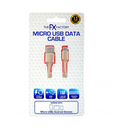Fx Braided Micro USB Data Cable, Gold, Rose Gold, Space Grey, Silver[Gold]