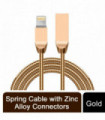 Spring Cable with Zinc Alloy Connectors - Gold
