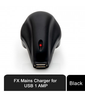 FX 1 AMP Mains Charger for USB with LED Indicator, Black