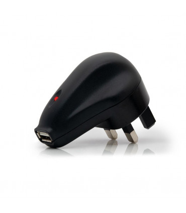 FX 1 AMP Mains Charger for USB with LED Indicator, Black