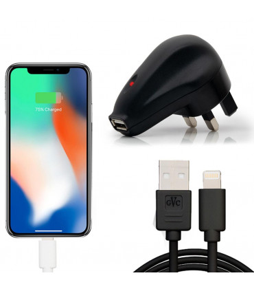 FX 1 AMP Mains Charger for USB with LED Indicator, Black