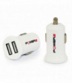 Powerz 2.4Amp Dual USB Port Car Charger - White