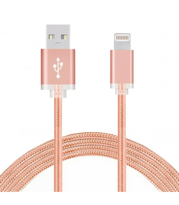 FX Powabud Nylon Braided USB Data Cable for Phone[Rose Gold]