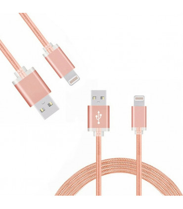 FX Powabud Nylon Braided USB Data Cable for Phone[Rose Gold]