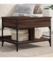 vidaXL Coffee Table Brown Oak 70x50x50 cm Engineered Wood and Metal