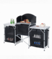 Outsunny Folding Camping Kitchen Portable Cooking Table Picnic Storage Cabinet