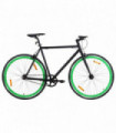 vidaXL Fixed Gear Bike Black and Green 700c 59 cm
