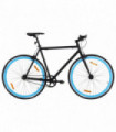 vidaXL Fixed Gear Bike Black and Blue 700c 51 cm
