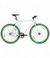 vidaXL Fixed Gear Bike White and Green 700c 51 cm