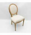94CM CREAM LINEN FABRIC LOUIS ARMCHAIR