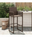 vidaXL Garden Bar Stools 2 pcs Brown Poly Rattan