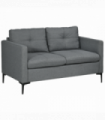 HOMCOM Modern Loveseat Sofa Upholstered 2 Seater Settee for Living Room Bedroom