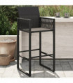 vidaXL Garden Bar Stools 2 pcs Black Poly Rattan
