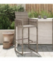 vidaXL Garden Bar Stools 2 pcs Grey Poly Rattan