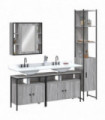vidaXL 4 Piece Bathroom Cabinet Set Grey Sonoma Engineered Wood