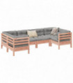 vidaXL 6 Piece Garden Sofa Set with Cushions Solid Wood Douglas Fir